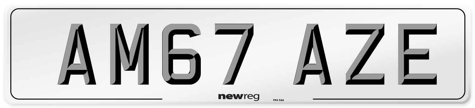 AM67 AZE Number Plate from New Reg